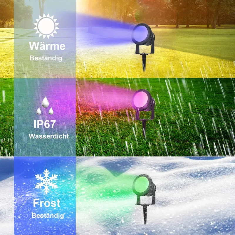 RICHSING LED RGB Tuinverlichting 15W IP67 Smart 2 Stuks Bluetooth β foto 3