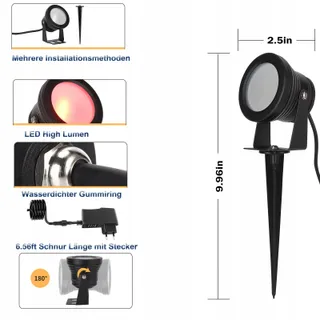 RICHSING LED RGB Tuinverlichting 15W IP67 Smart 2 Stuks Bluetooth — miniatuur 8
