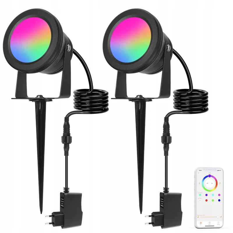 RICHSING LED RGB Tuinverlichting 15W IP67 Smart 2 Stuks Bluetooth β foto 1