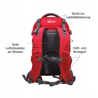 KURGO G-Train Hondenrugzak Waterdicht Flessenvak 11kg Rood — miniatuur 4