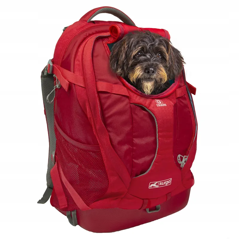 KURGO G-Train Hondenrugzak Waterdicht Flessenvak 11kg Rood — foto 1