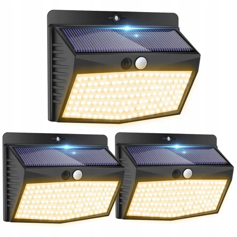 PEASUR LED Solarlamp Buiten Met Bewegingssensor 3 Stuks 138 LED IP65 — foto 1