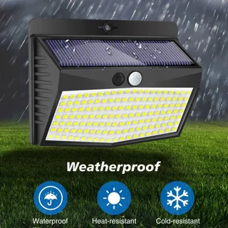 PEASUR LED Solarlamp Buiten Met Bewegingssensor 3 Stuks 138 LED IP65 — miniatuur 4