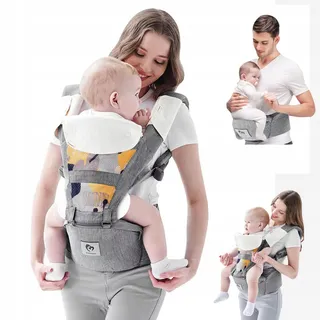 BELLABABY All-in-one Babydrager Verstelbaar 3 Draagposities Grijs