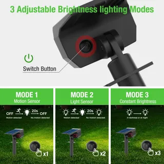 NIPIFY Solar Tuinlampen Bewegingsmelder IP65 8 Stuks — miniatuur 3