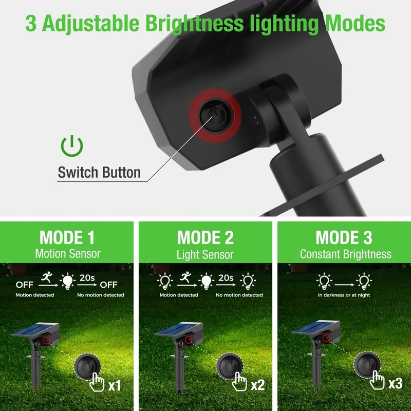 NIPIFY Solar Tuinlampen Bewegingsmelder IP65 8 Stuks — foto 3