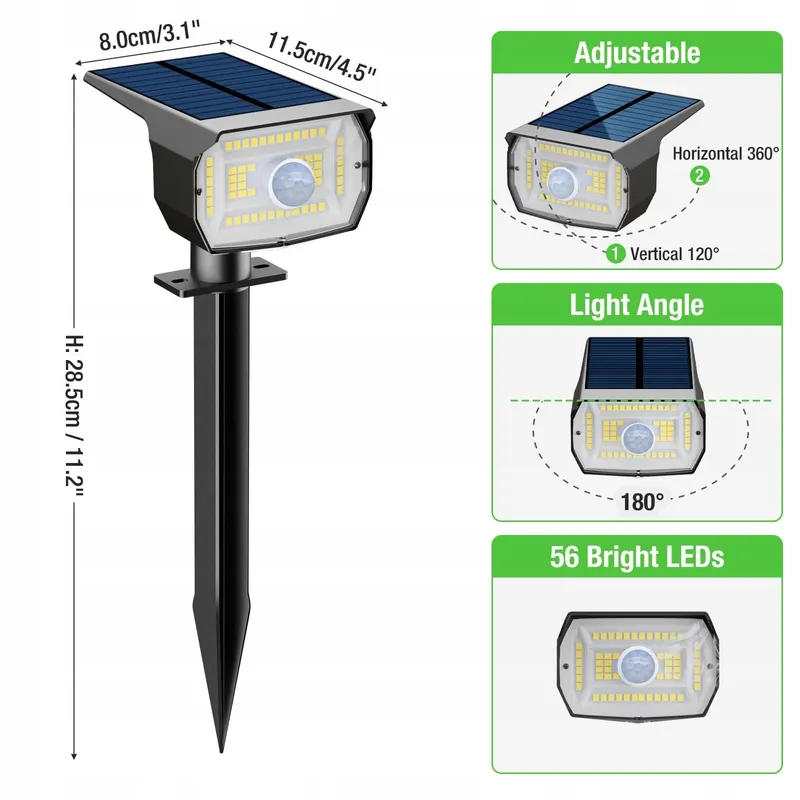 NIPIFY Solar Tuinlampen Bewegingsmelder IP65 8 Stuks — foto 7