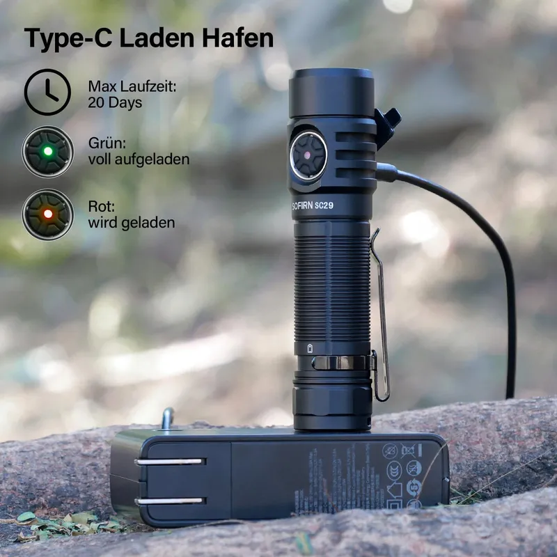 SOFIRN SC29 Zaklamp USB C 3000 Lumen Superhel EDC — foto 2