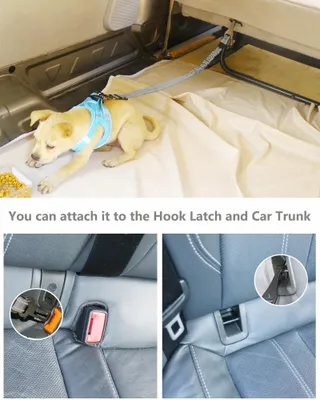 AUBELL Verstelbare Veiligheidsgordel Voor Hond Auto Grijs — miniatuur 2