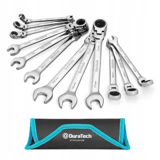 DURATECH Ratelsleutelset 12-delig 8-19mm Verchroomd