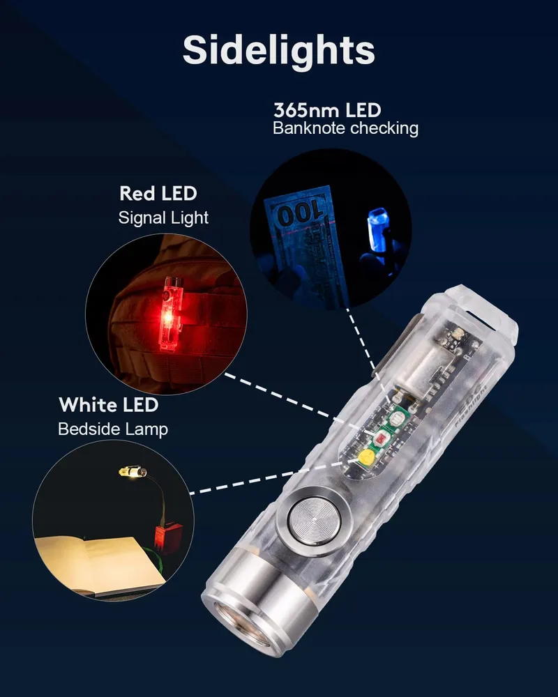 ROVYVON A8 G4 Sleutelhanger Zaklamp USB C 650 Lumen Superhel EDC — foto 2