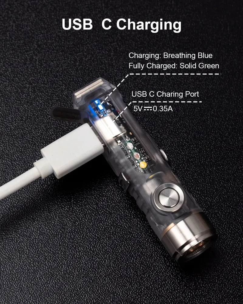 ROVYVON A8 G4 Sleutelhanger Zaklamp USB C 650 Lumen Superhel EDC — foto 3