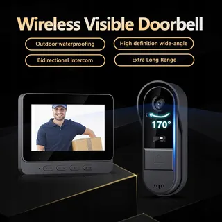 VIVOTECH Draadloze Deurbel met Camera 1080P 4,3 Inch Scherm IPS — miniatuur 4