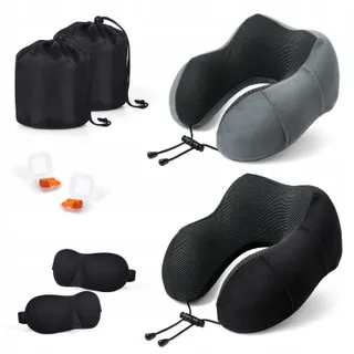 SOMLAW Nekkussen Set 2 Stuks Memory Foam Vliegtuig Reizen