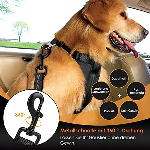 EYEIN Veiligheidsgordel voor Honden 3-in-1 Nylon 90cm Zwart — foto 4