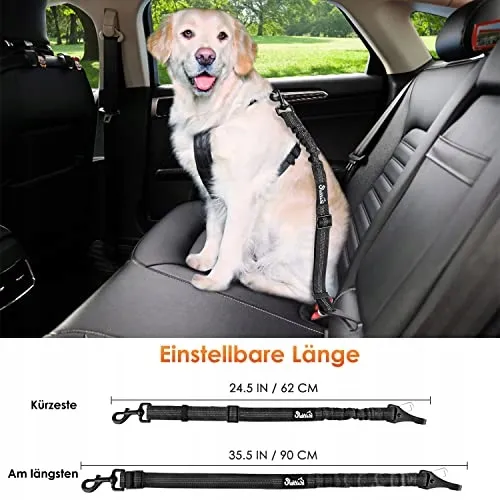 EYEIN Veiligheidsgordel voor Honden 3-in-1 Nylon 90cm Zwart — foto 7