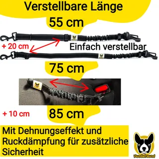 HUNDEFREUND Autogordel Hond Verstelbaar Veilig — miniatuur 4