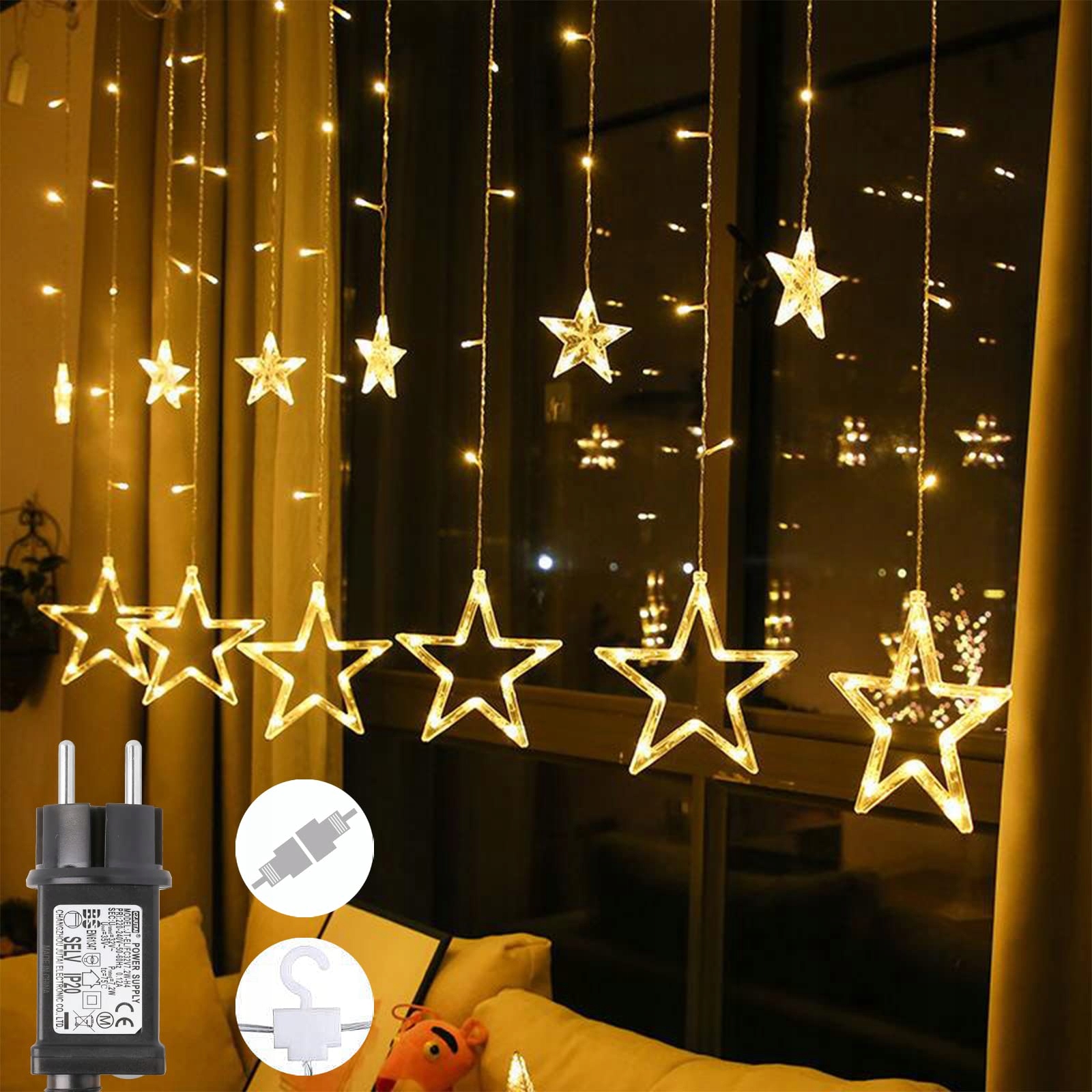 GLOBALINK Lichtgordijn Kerstverlichting Decoratie 138 LED