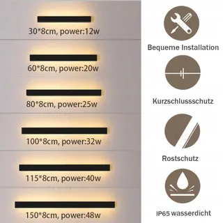 LANGE VILLA Waterdichte LED Wandlamp 60cm 20W Warm Licht — miniatuur 7