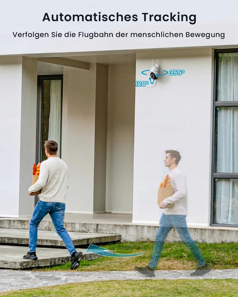 IEGEEK Bewakingscamera Buiten 2K WiFi 360° PTZ Bewegingsdetectie 2 Stuks — foto 5