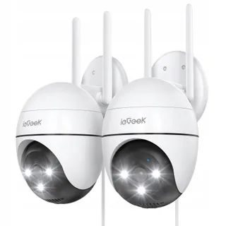 IEGEEK Bewakingscamera Buiten 2K WiFi 360° PTZ Bewegingsdetectie 2 Stuks — miniatuur 1