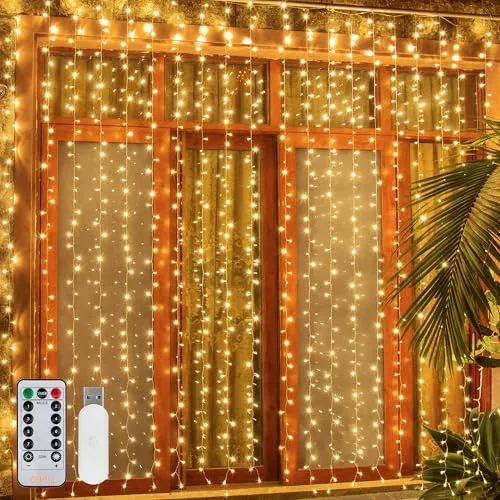 OLLNY Lichtgordijn 3x3m 300 LED Binnen Buiten — foto 1