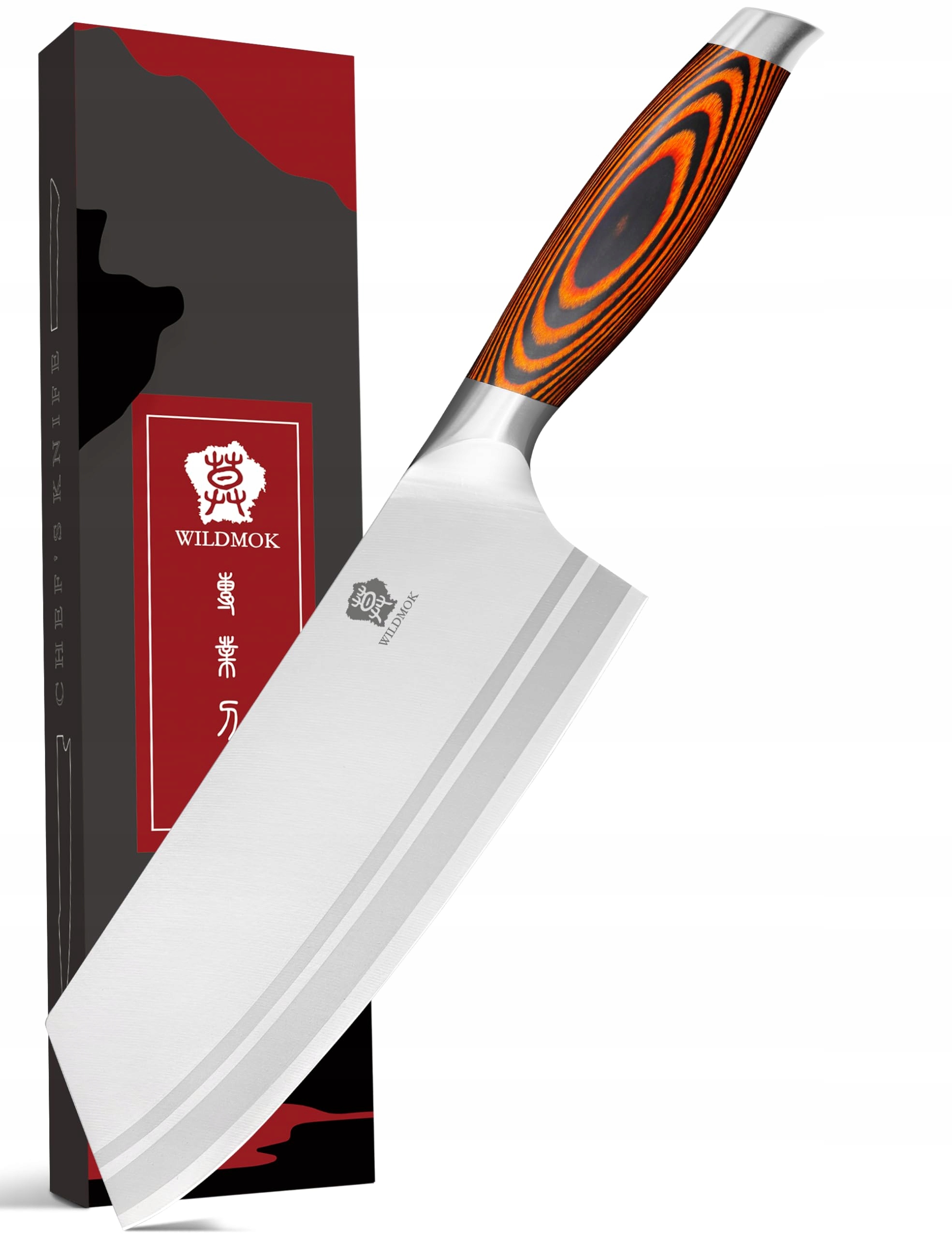WILDMOK Nakiri Mes Professioneel 20cm Duits Staal Pakka Handvat