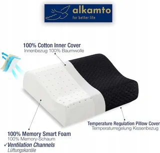 ALKAMTO Campingkussen Ergonomisch Memory Foam — miniatuur 5