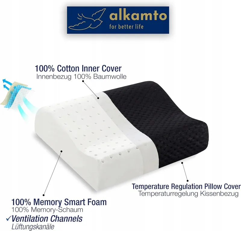ALKAMTO Campingkussen Ergonomisch Memory Foam — foto 5