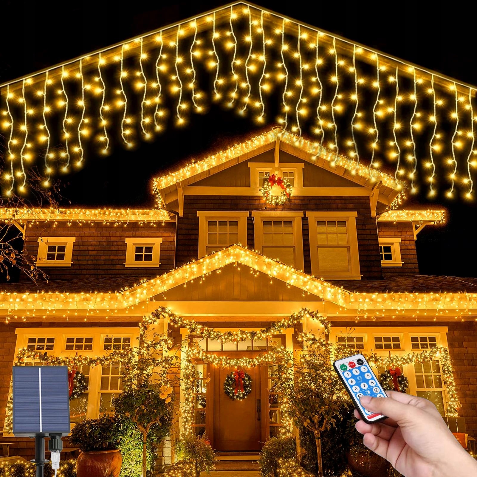 MXJFYY Solar Lichtsnoer 5M 128LED 8 Modi Waterdicht