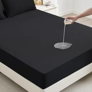 MAFUDOXI Matrasbeschermer 90x200cm Waterdicht Ademend Zwart
