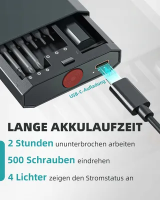 DOINOW Mini Elektrische Schroevendraaier 48-in-1 Bits LED — miniatuur 3