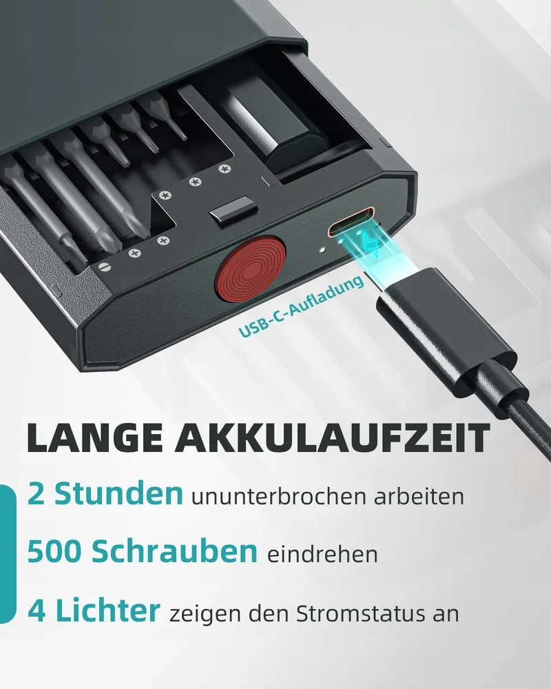 DOINOW Mini Elektrische Schroevendraaier 48-in-1 Bits LED — foto 3