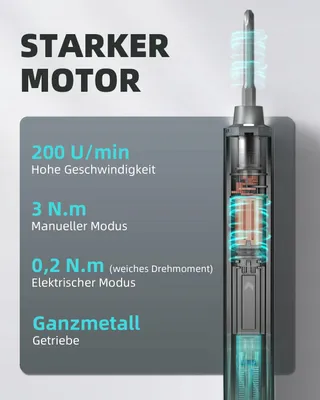 DOINOW Mini Elektrische Schroevendraaier 48-in-1 Bits LED — miniatuur 2