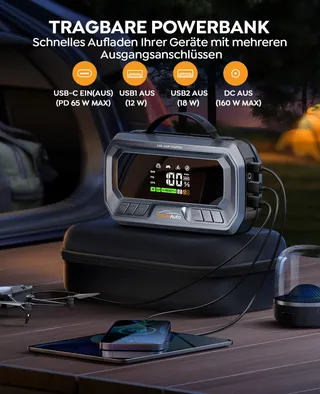 YABERAUTO Starthulp Powerbank 6000A Compressor 160PSI LCD — miniatuur 6