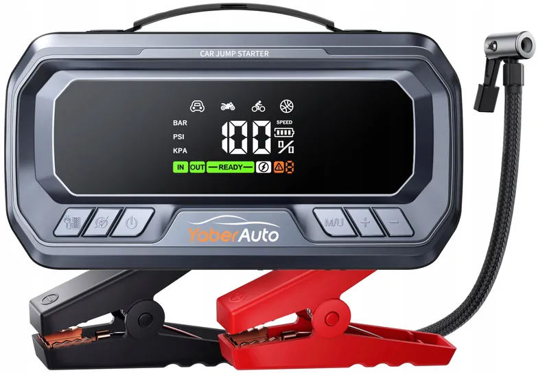 YABERAUTO Starthulp Powerbank 6000A Compressor 160PSI LCD — foto 1