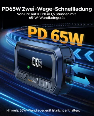 YABERAUTO Starthulp Powerbank 6000A Compressor 160PSI LCD — miniatuur 4