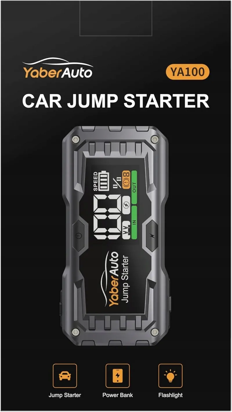 YABERAUTO Starthulp Powerbank 6000A Compressor 160PSI LCD — foto 9