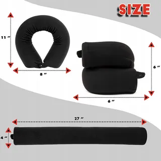 EPROICKS Reiskussen Memory Foam Voor Vliegtuig Kantoor Zwart — miniatuur 3