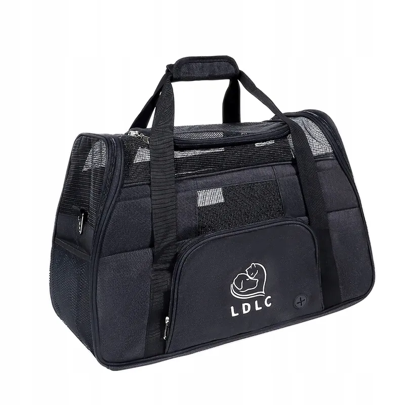 PETCUTE Transportbox Hond Kat Oxford Stof Zwart — foto 1