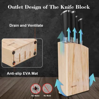 DENKICH Keukenmessenset 6-delig Roestvrij Staal met Blok — miniatuur 6