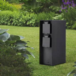 Tuin Stekkerzuil 4 Contacten 3680W IP44 Zwart — miniatuur 7