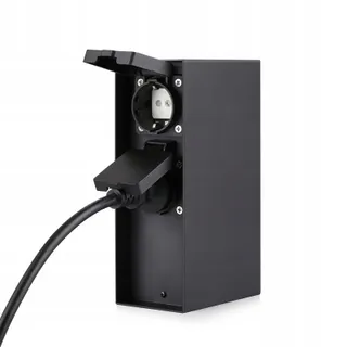 Tuin Stekkerzuil 4 Contacten 3680W IP44 Zwart — miniatuur 2