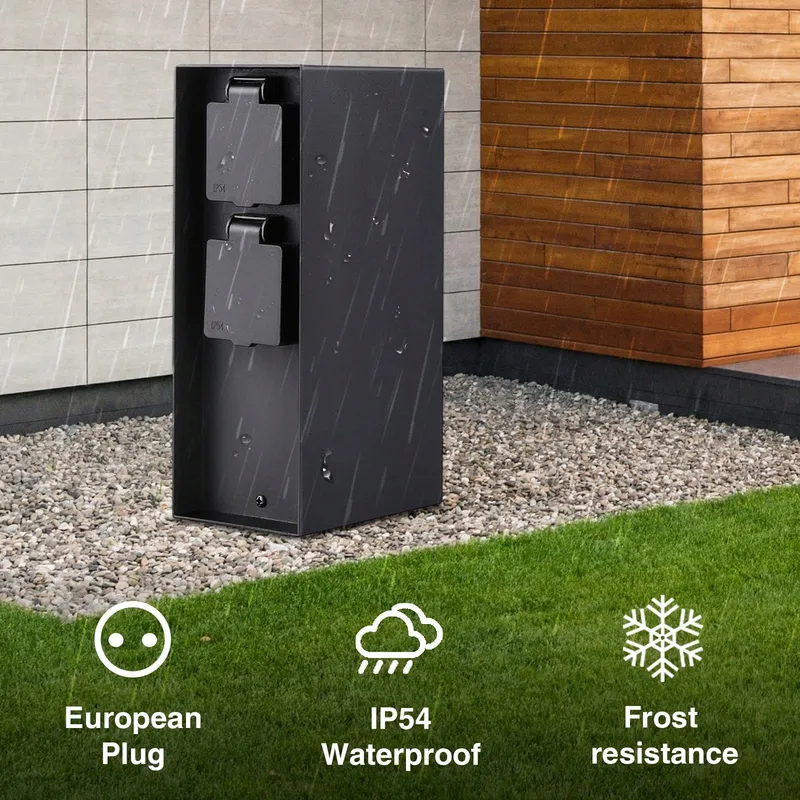 Tuin Stekkerzuil 4 Contacten 3680W IP44 Zwart — foto 5