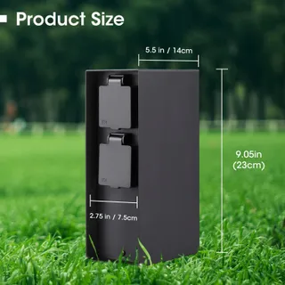 Tuin Stekkerzuil 4 Contacten 3680W IP44 Zwart — miniatuur 4