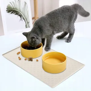 UMTITI Naponderlegger Hond Kat 60x40cm Siliconen Waterdicht Crème — miniatuur 3