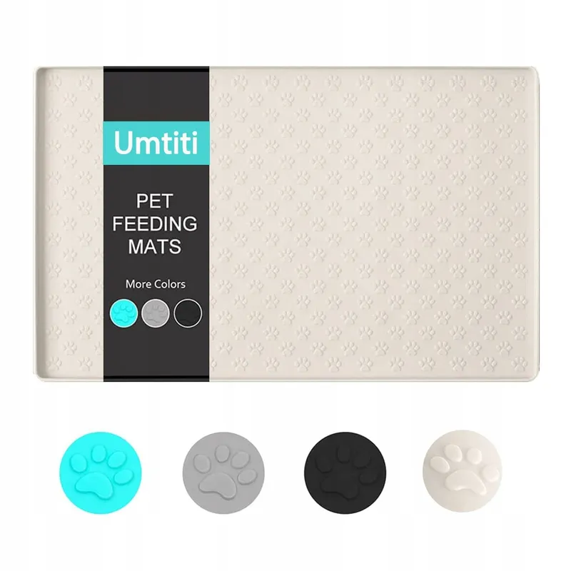 UMTITI Naponderlegger Hond Kat 60x40cm Siliconen Waterdicht Crème — foto 1