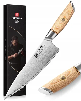 XINZUO Koksmes 21cm 10Cr15CoMoV Japanse Stijl Pakkaholz — miniatuur 1