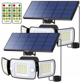 INTELAMP Solar Buitenlamp Bewegingsmelder 1200LM 6000mAh