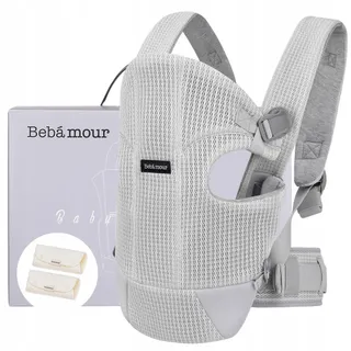 BEBAMOUR Verstelbare Ergonomische Babydrager 3-36 Maanden Grijs